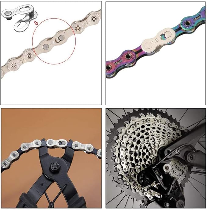 4 Pairs Bicycle Missing Link 1/6/7/8/9/10/11/12 Speed Chain Reusable Steel Bike Chain Link
