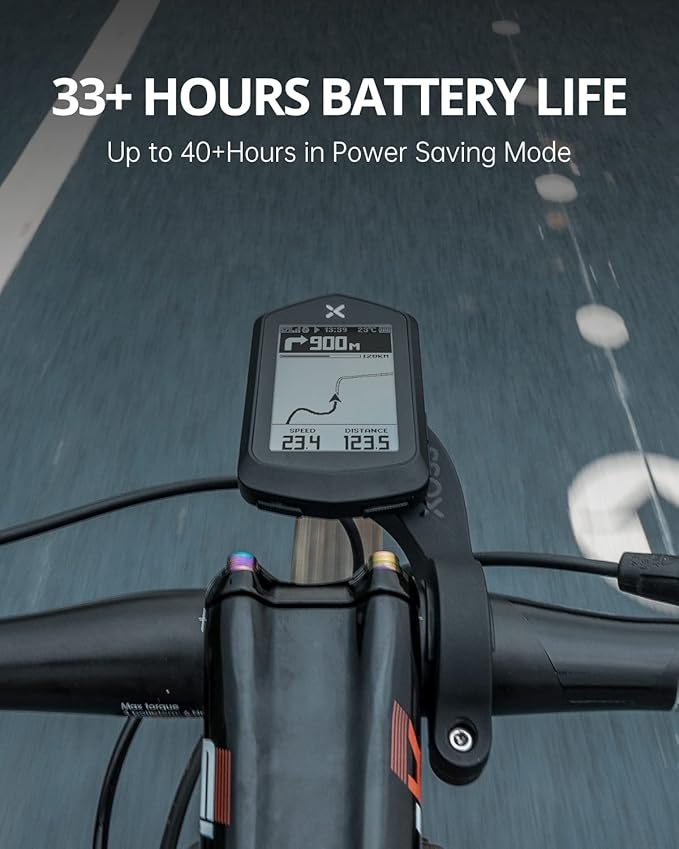 XOSS NAV Cycling Computer GPS Wireless Ant+ Cycling Computer GPS with Bluetooth, IPX7 Waterproof Bicycle Speedometer Odometer with 2.4Inch LCD and Auto Backlight Fits All Bikes