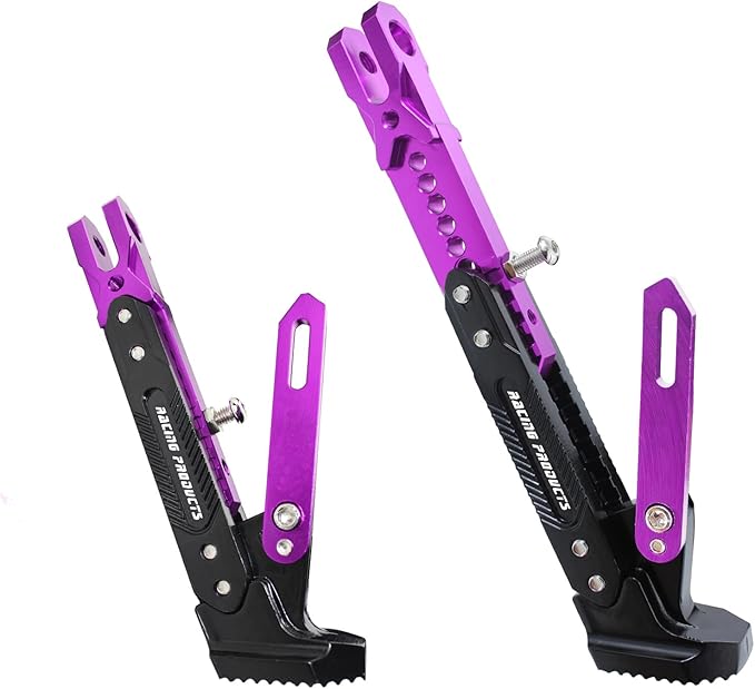 Universal Motorcycle Kickstand Adjustable Foot Side Support Parking Kickstand for Electric Motorbike Parking Foot Side Support Stand (Purple)