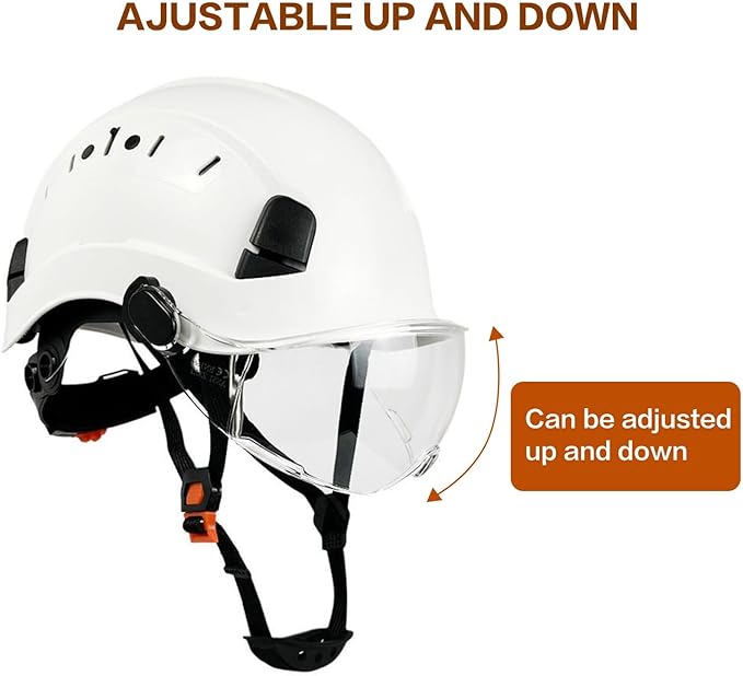 Safety Hard Hat Visor - ANSI Z87 Face Protection, Replacement Hard Hat Visor Attachment for Construction Helmets, Eye Protector, Universal Hard Hat Accessories
