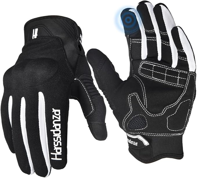 Harssidanzar Motorcycle Gloves Men Full Finger Riding Touchscreen Gloves SM061US