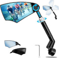 EMERK Anti-Glare Handlebar Bike Mirror: Bike Rear View Mirror With Retractable & 360°Adjustable Lens, HD Blast-Resistant Bicycle Mirror For 20-23mm Handlebar (Left)