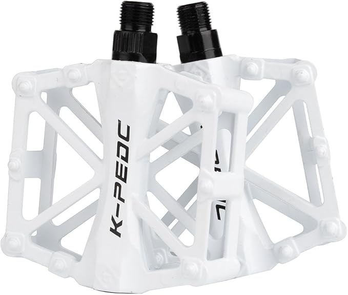 Aluminium CNC Bike Pedals 9/16", Lightweight Mountain Road Bike Pedal with 16 Anti-Skid Pins Bicycle Pedals for MTB BMX