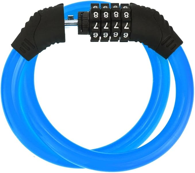 Sanwo Security Bike Lock 4 Digit Resettable Combination Cable Lock for Bicycle, 2 Feet x 1/2 Inch