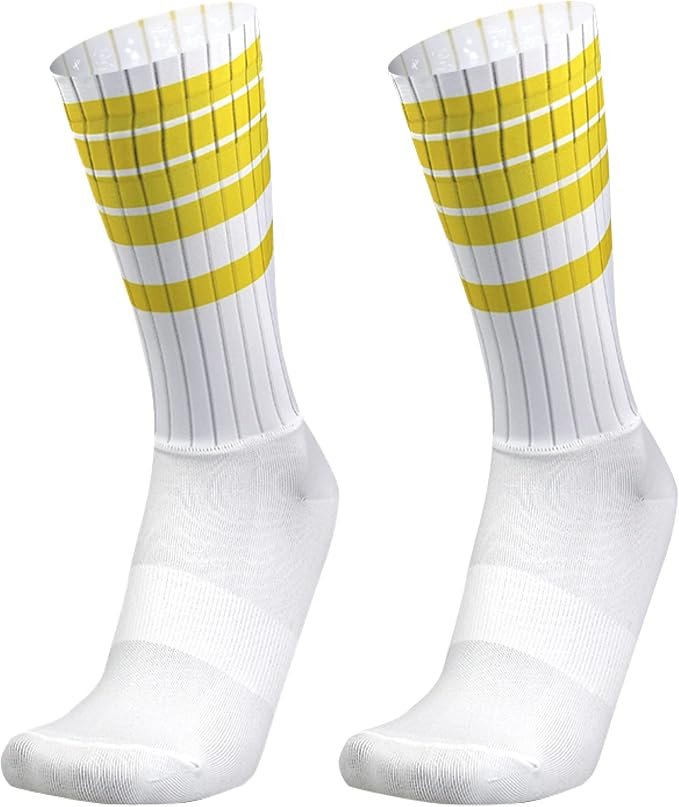 Aero Socks Cycling Aero Socks For Men Anti-Slip Silicone Aero White Line Cycling Sports Running Socks 6-11