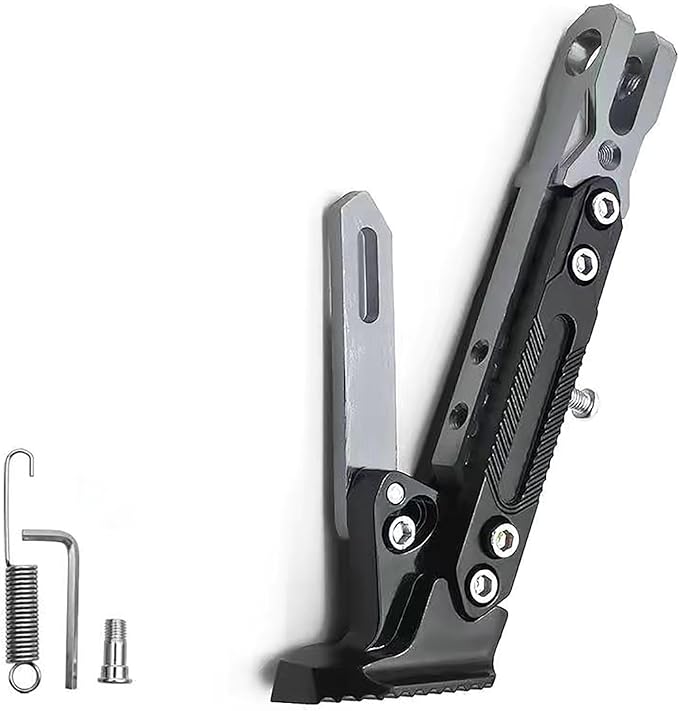 Universal Motorcycle Kickstand for Kawasaki KX 85 2002-2024, Adjustable Side Stand for Scooter Dirt Bike Motorbike Anti-Slip Foot Pad Heavy Duty Aluminum Alloy,B Titanium