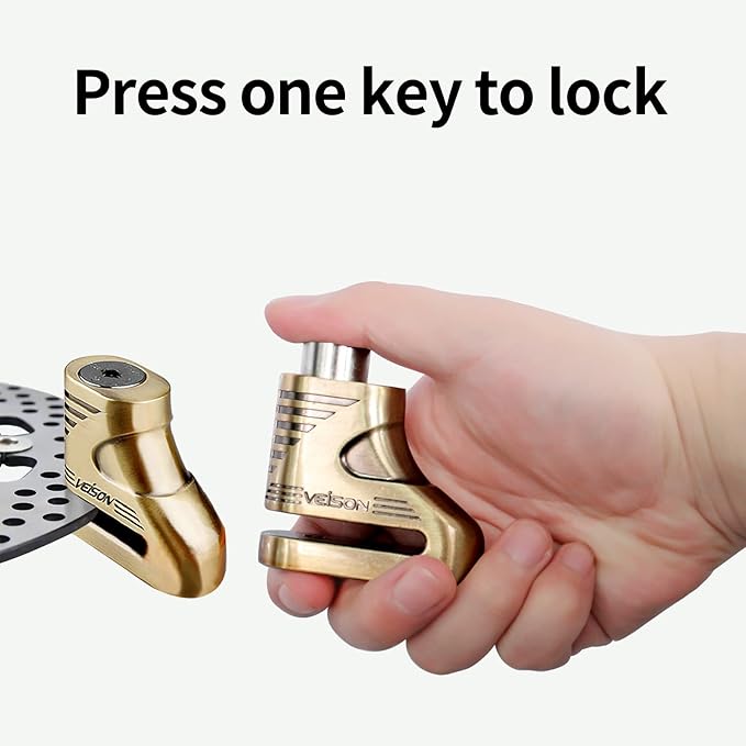 Anti-Theft Lock, Copper Silver, Combination Lock, Can be used for brake disc lock, 60mm x 25mm x 53mm, 300g