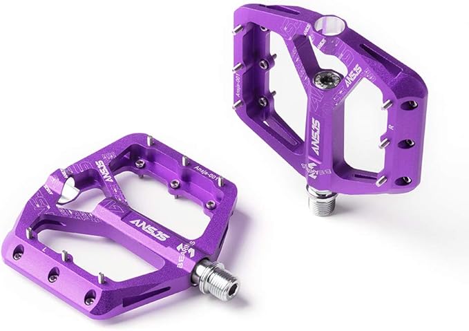ANSJS Mountain Bike Pedals MTB Pedals Bicycle Flat Pedals Aluminum 9/16" Sealed Bearing Lightweight Platform for Road Mountain BMX MTB Bike