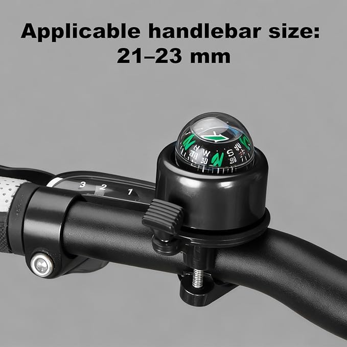 Pack of 2 Aluminum Alloy e-Bike Accessories for Adults | Compass Bicycle Bell & Loud Bike Horn Fits in 22.2mm Handlebars | Must Have Accessory for Men & Women for Mountain & Road
