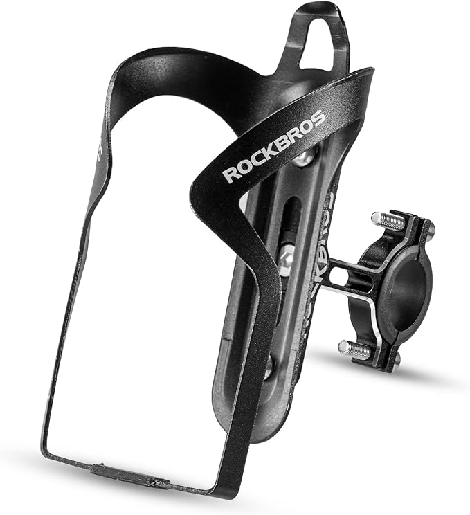ROCKBROS Bike Cup Holder,2-in-1 Bicycle Bottle Bracket Aluminum Alloy Water Bottle Cages,Universal Rotation Cup Drink Holders for Bike Handlebars,Motorcycle,MTB,Boat,Walker,Wheelchair,Stroller，Black