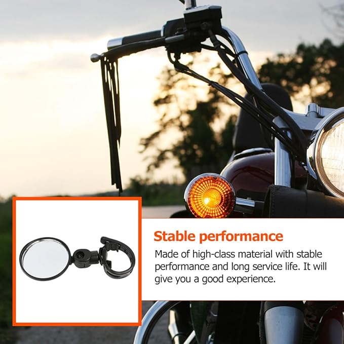 TEHAUX Universal 360° Rotatable Rearview Bike Mirrors Handlebar Mount 2pcs Set Large round Adjustable Motorcycle Cycling Safety Mirrors for Outdoor Recreation