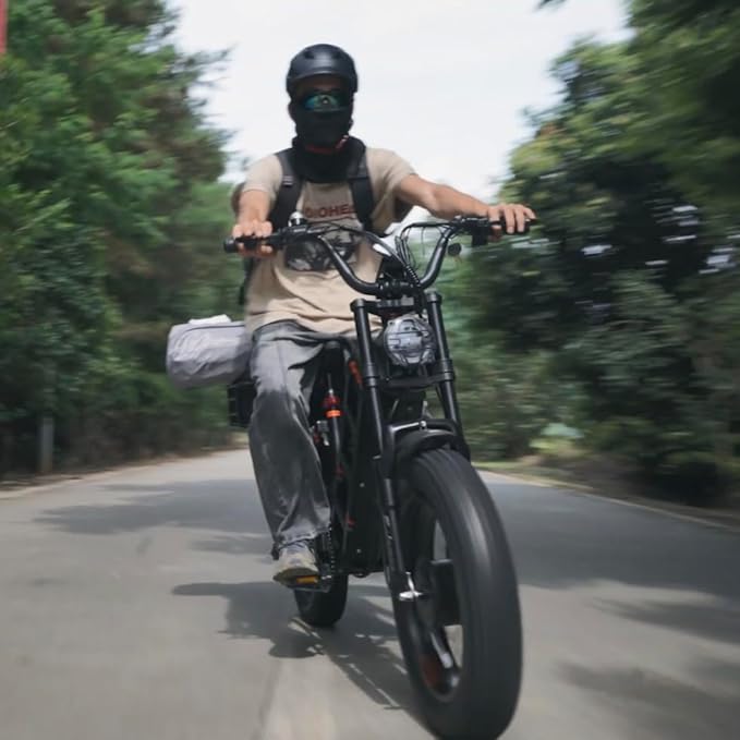 eAhora Juliet Long Range Ebike - [2025] 2000W/1200W 31-34MPH 52V 60Ah 200Mile Electric Bike for Adults, 20'' Fat Tire Fast Electric Mountain Bike Full Suspension E-Bike for Delivery Commuting
