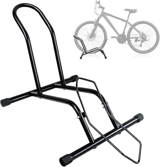 Bike Floor Stand Bikes Bicycle Rack for Outdoor and Indoor,Front And Rear Wheel Storage Bicycle Freestanding Parking Stand Holder Fit for 16"-29" Kid's/Mountain/Road Bikes,Heavy Duty Metal,Adjustable