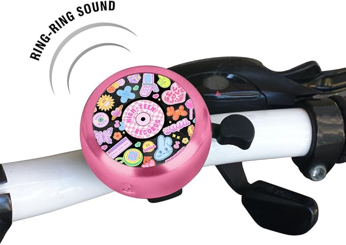 WIRESTER Pink Aluminum Round Bike Bell, Classic Ring Bicycle Bell, Bike Accessories Bell Ring for Adults Kids Girls Boys