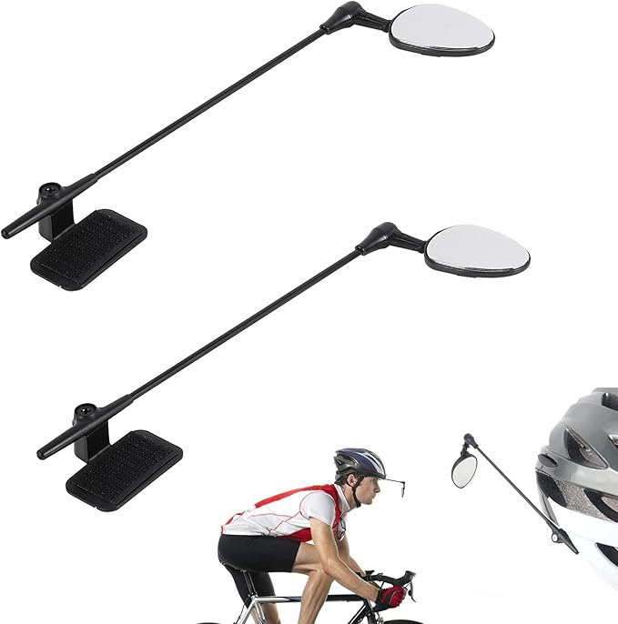 2 PCS Bike Helmet Mirror, Adjustable Handlebar View Mirror Lightweight Cycling Rear View Mountain Road Bike Helmet Rearview for Cycling