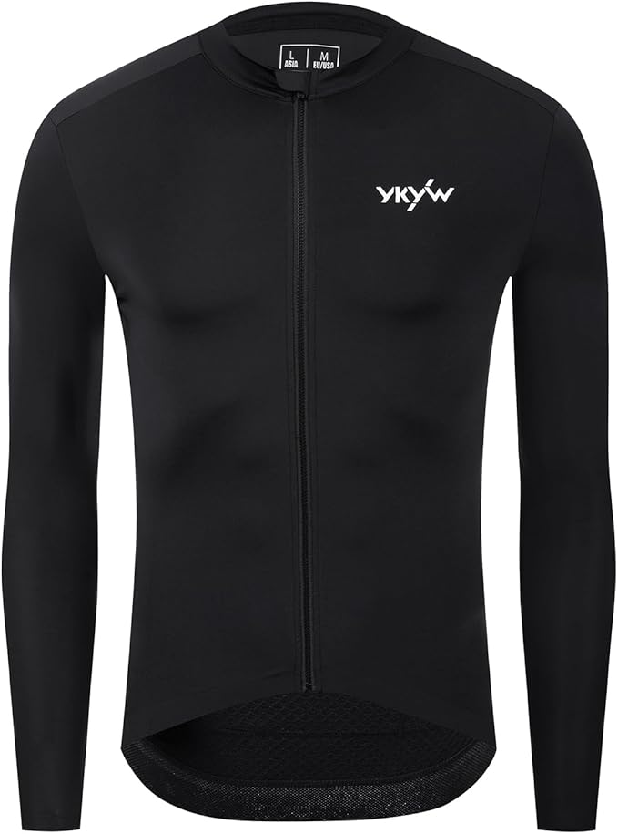 YKYWBIKE Cycling Jersey Men Aero Race Fit, Road Bike Jersey Short Sleeved Moisture Wicking, Breathable,Zip Pocket,UPF50＋