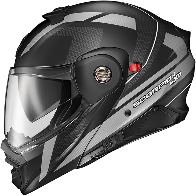ScorpionEXO AT960 Modular Adventure Street Motorcycle Helmet with Bluetooth Ready Speaker Pockets DOT ECE Approved Hicks (Phantom - Small)