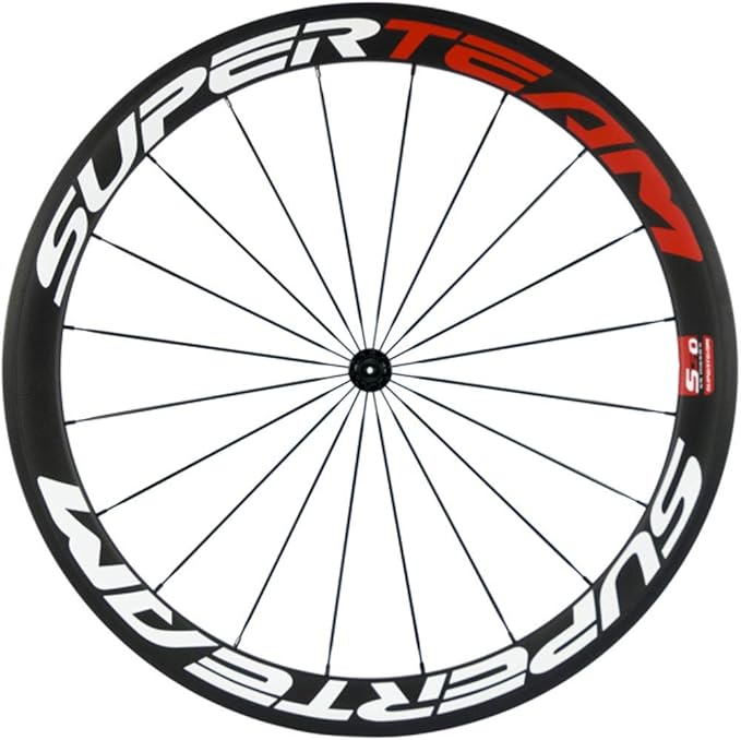 Superteam 50mm/23mm Clincher Wheelset 700c Carbon Wheel with White and Red Decal