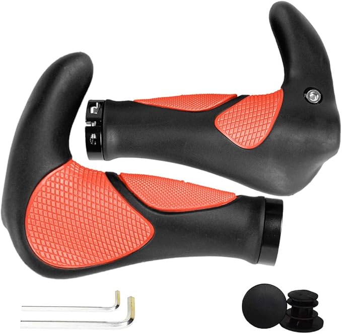 Bike Handlebar Grips, Soft Gel Inserts Shock Resistance Ergonomics Comfort Design,for MTB Bicycle Mountain Bike Grip