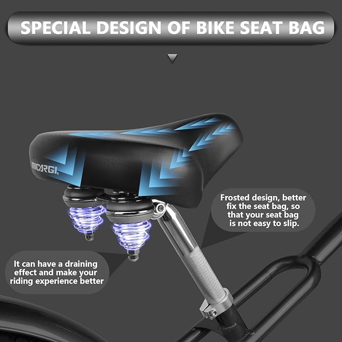 MICARGI 24/26 Inch Adult Cruiser Bicycle Hybrid Bike 1/7 Speeds Commuter Bike for Women, Men, Seniors,Step-Through or Step-Over Bike Steel Frame Multi Colors Style