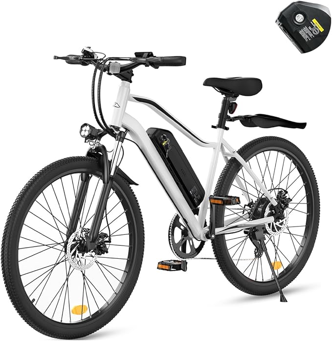 Electric Bike - 750W Peak Motor Electric Bicycle, 20MPH, 60 Miles, Removable Battery, Shock Absorber, 5 Speed E Bike, 26” Tire Commuter Electric Bicycle for Adults
