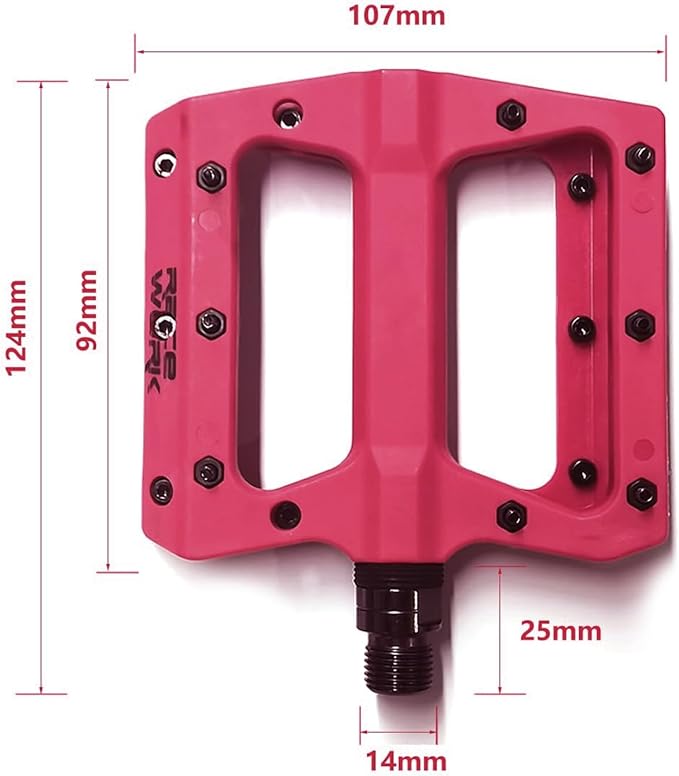 Mountain Bike Pedals, CATAZER Nylon Fiber Non-Slip Bicycle Pedals for MTB Road BMX Bike Cycling
