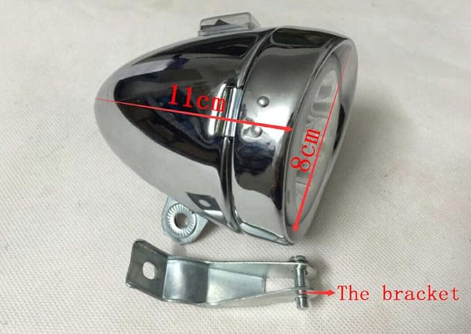 Bright 6 LED Metal Shell Front Light for Bicycle Headlight Retro Bike Head Lamp Classical Vintage Night Riding Safety Cycling Fog Light Headlamp with Bracket