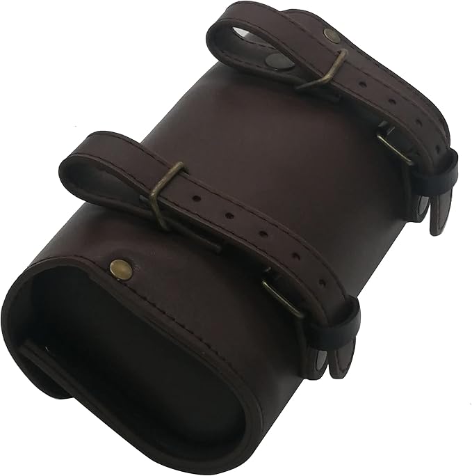 WUYAN Bike Handlebar Leather Bags Under Seat Retro Classical Mountain MTB Road Bike Leather Bag for Cell Phone， Saddle Tail Rear Pouch Seat Storage Cycling Case Carry Accessories