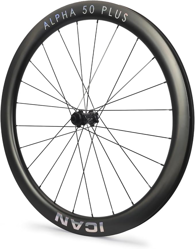ICAN Alpha 40/50 Plus 1520g/1535g/1555g Carbon Disc Road Bike Wheelset 700C 21mm Inner Width Clincher Tubeless Compatible