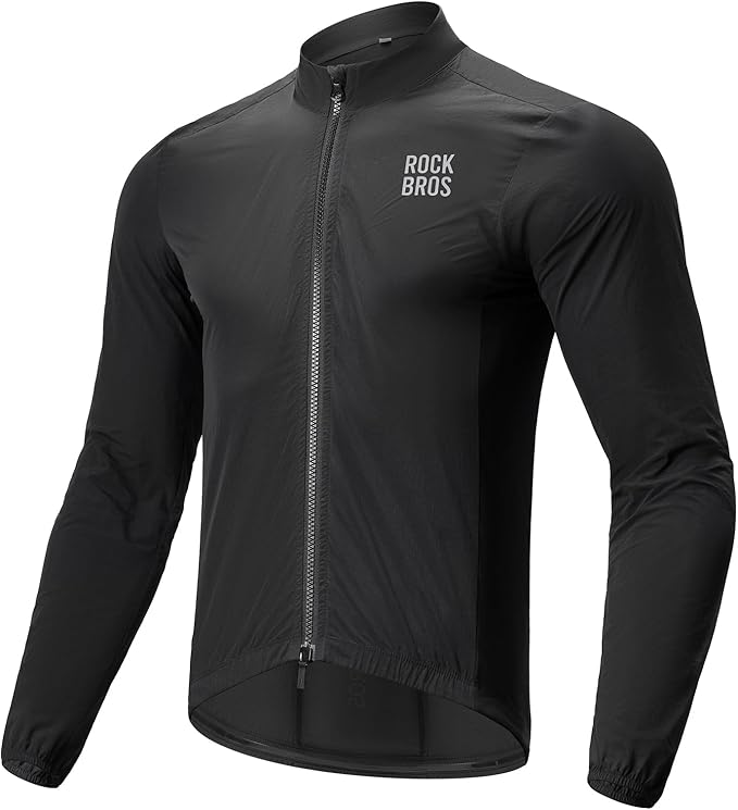 ROCKBROS Cycling Jackets for Men Breathable and Cooling Lightweight Long Sleeve Cycling Jersey Running Windbreaker