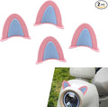 2 Pairs Cute Cat Ears Helmet Decorations, Removable Kitty Ear Stickers, Self Adhesive Kitty Ear Attachments, Universal for Most Bike, Electric Scooter & Motorcycle Helmets (Pink & Blue)
