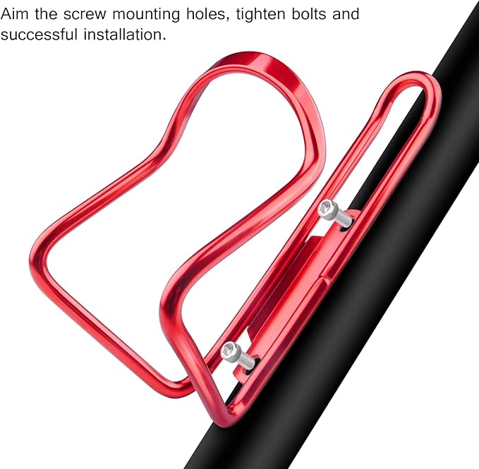 FiveBox Bike Water Bottle Cage, 2Pack Cycling Bicycle Water Bottle Cage Holder Bracket for Mountain Bike MTB Road Bike, Bike Accessories, Made of Lightweight Aluminum Alloy (Red)