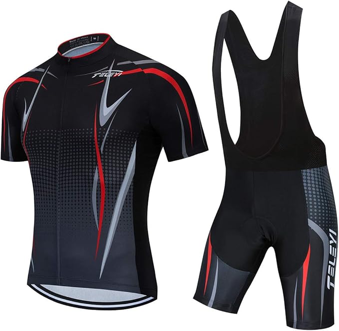 Men's Cycling Jersey Set, Summer Mountain Bike Clothing Short Sleeved Riding Jerseys
