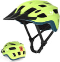 Bike Helmet for Adults, Lightweight Mountain Bicycle Helmet with USB Rechargeable LED Rear Light, Removable Sun Visor for Women, Men, Suitable for Cycling and Commuting