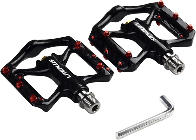 Ultralight Carbon Fiber Road Bicycles Pedals – 181g/pair, 99mm Wide Platform for Titanium Sealed Bearings & 10 Aluminum Anti-Slip Nails, Compatible for Road/Mountain/Folding Bikes