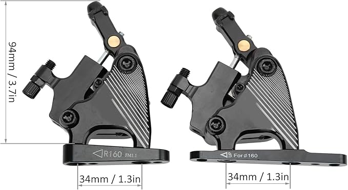 Alomejor Hydraulic Disc Brakes,High-Performance Lightweight Mountain Bike Brakes Aluminum Alloy Caliper for Road Cyclists Mountain Bikers Commuters Trail Riders