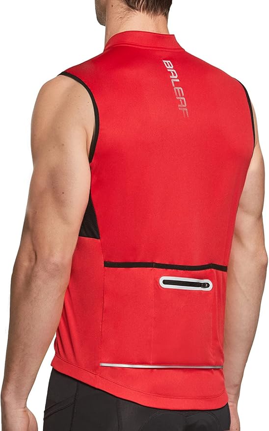 baleaf Men's Sleeveless Cycling Jersey Road Bike Shirt Bicycle Biking Tank Tops Full Zip Pockets SPF UPF50+