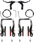 RUJOI Bike Brakes Set,Mountain Bike V Brakes Type,V-Brake Replacement Set for MTB, Road Bike,BMX,E Bike Black (2 Pack)…