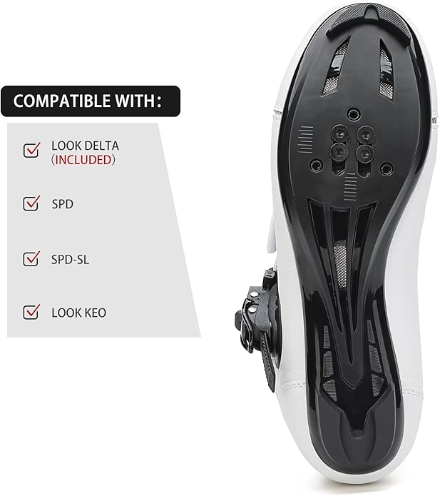 Womens Cycling Shoes Compatible with Peloton Bike Clip in Ladies Indoor Cycling Road Bike Riding Biking Shoes, Pre-Installed Delta Cleats