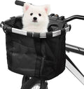 Lixada Bike Basket, Small Pet Cat Dog Carrier Bicycle Handlebar Front Basket Folding Detachable Removable Easy Install Quick Released Picnic Shopping Bag, Max. Bearing: 11lbs
