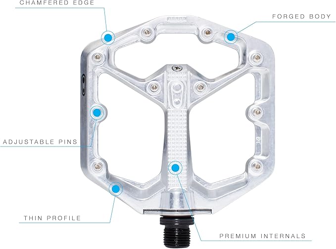 Crankbrothers Stamp Flat MTB Pedals - Size-Specific, Lightweight, Versatile, Durable Bike Pedals