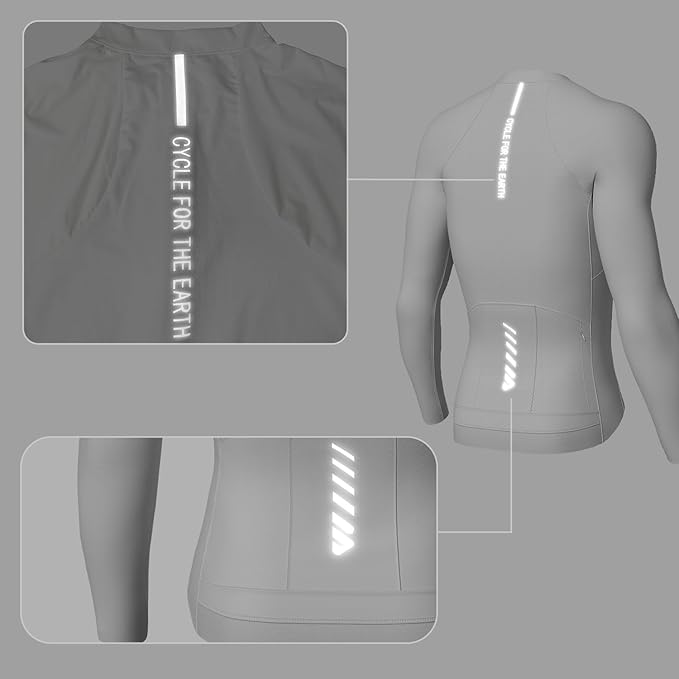 Lo.gas Cycling Jersey Men Short Sleeve, Road Bike Jerseys Full Zipper with Pockets, Bicycle Clothing Breathable Quick Dry