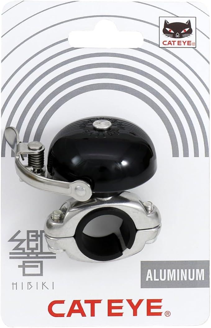 CATEYE OH-2300A Hibiki Bell – Classic Style Brass Bike Bell with Aluminum Bolt-on Design, Fits 22.2 mm or 25.4 mm Handlebars, Road, Hybrid, Touring Style Bicycles