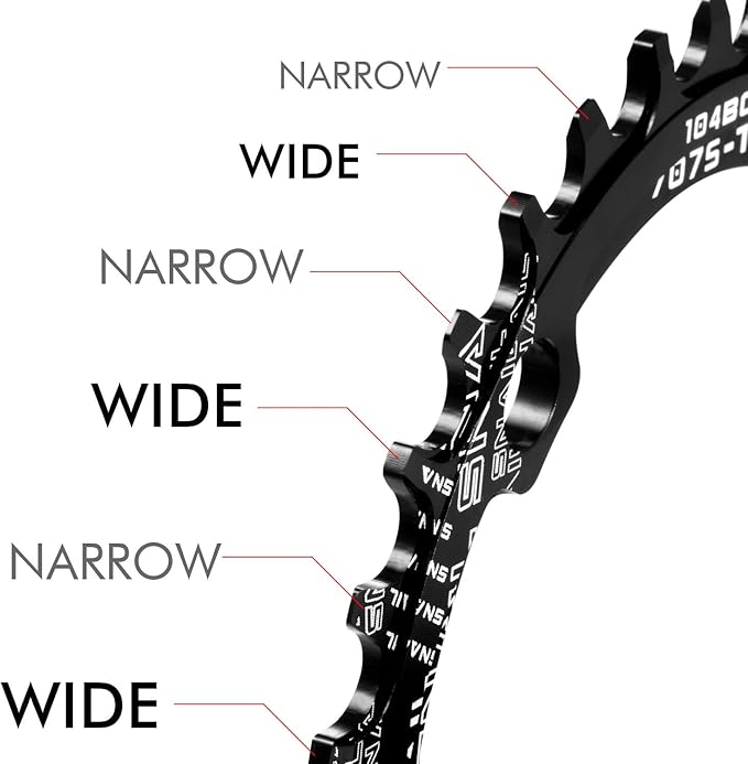 Boao Chainring 104 Bcd Chainring 32T Narrow Wide Single Chain Ring with 4 Pieces Sprocket Bolts for Road Bikes, Mountain Bikes, Bmx Mtb Bike, Black
