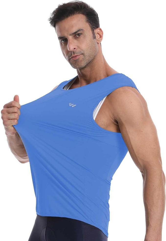 Lo.gas Sleeveless Cycling Jersey Men, Biking Base Layer Breathable and Lightweight with Back Pocket Sports Vest
