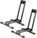 VEVOR Bike Racks 2 Pack, Fits 20 to 27 Inch Mountain & Road Bikes, Alloy Steel Rust-Resistant Bike Floor Stand Rack, Foldable Bicycle Stand for Entryway, Garage, Home Bikes Parking & Storage, Black