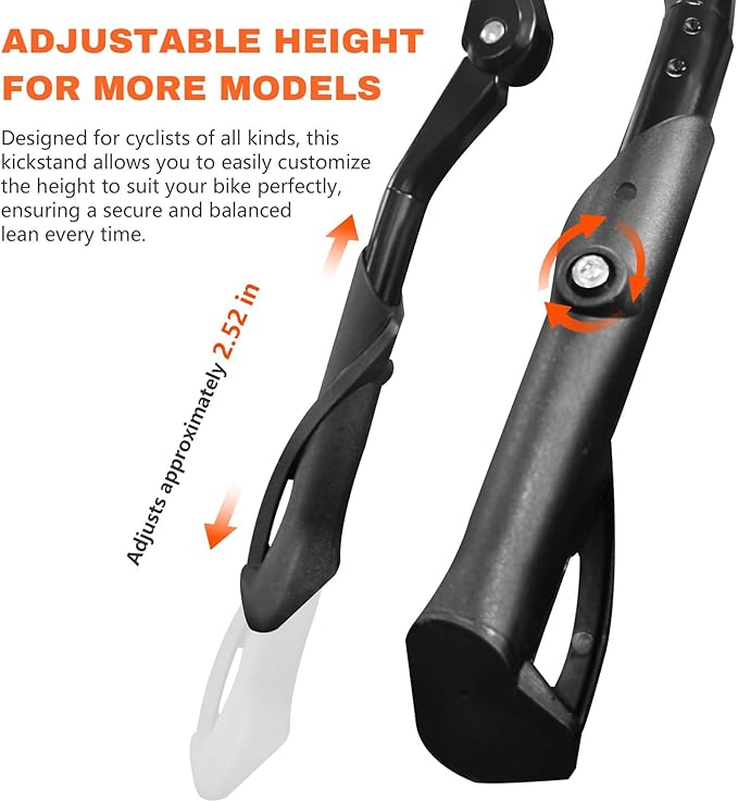 Kickstands for Adult Bikes, Adjustable Strong Bicycle Kickstand for Most 24"-29", Bicycle Kickstand for Electric Mountain Adult Bike(40mm)