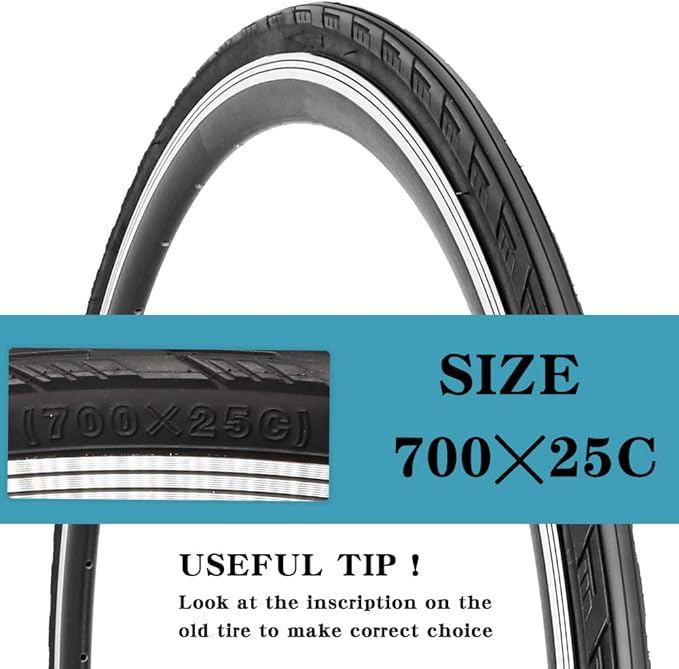 1 or 2 Pack 700X23C/25C/28C/35C Road Bike Tires with or Without 2 Inner Tubes Presta Valve and 2 levers for City Commuter Road Pavement Garden Trail Bike Tires