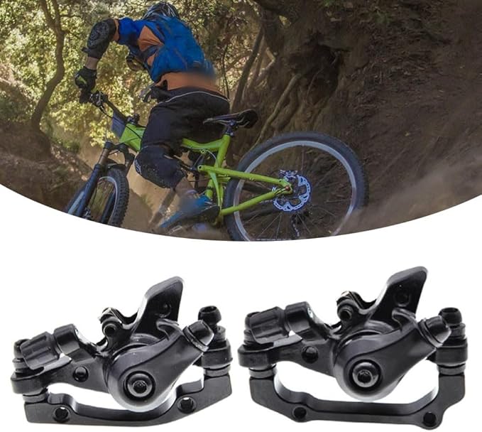 Bike Disc Brake Kit, Mechanical Disc Brakes Aluminum Alloy Caliper Mechanical Disc Brake Caliper Set Front And Rear For Electric Bike Mountain Bike Road Bike Folding Bike (rear brake)