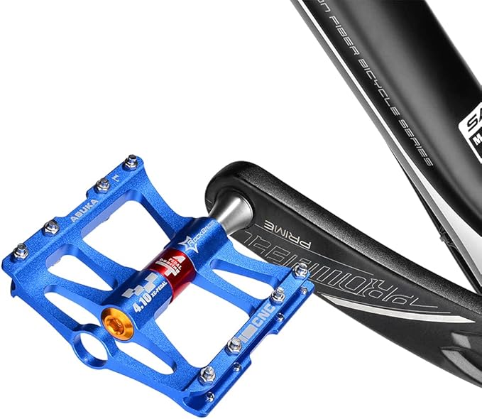 ROCKBROS 4 Bearings Mountain Bike Pedals MTB Padals Platform Flat Bike Pedals Aluminum Alloy 9/16"